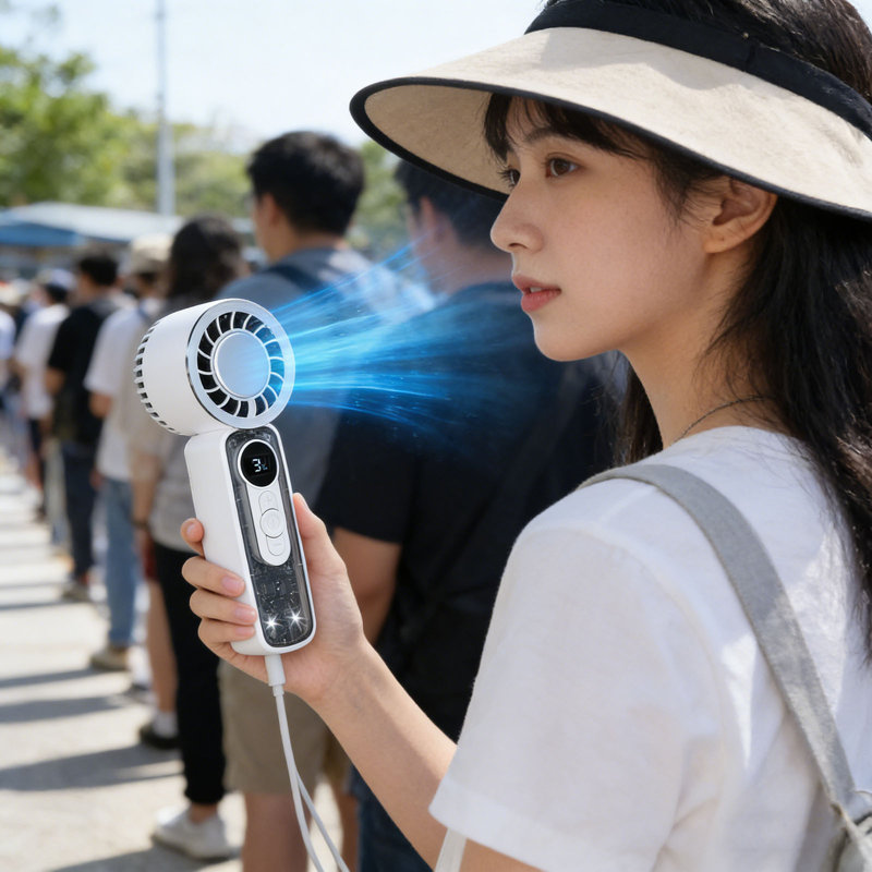 Mini ventilateur thermoélectrique à main à refroidissement rapide Kondieu, White