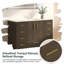Meuble-lavabo 48 po avec rangement abondant | 11 tiroirs et 2 portes à fermeture en douceur, plateau en résine et armoire en panneau de fibres à densité moyenne, style transitionnel pour salle de bain principale-131246846