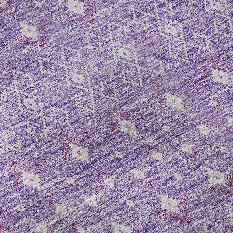 Premium Machine Washable Prisco Lavender Rug, Rectangle 1'8" x 2'6"