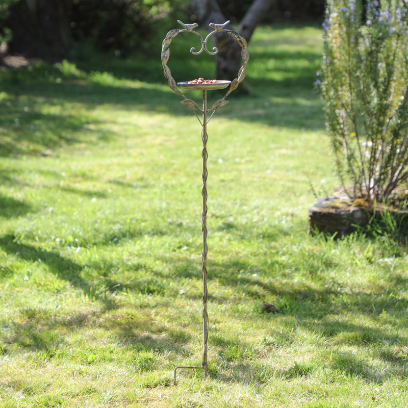 Alesana Metal Freestanding Tray Bird Feeder