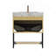 Meuble-lavabo 30 po, meuble de rangement autoportant en contreplaqué rayé avec tiroir et tablette ouverte, plateau en pierre frittée gris clair et vasque en céramique encastrée, chêne Corolla pré-assemblé-1428488151-1428488153