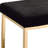 Black Bench With 100% Upholstery And Gorgeous Champagne Plating Sleek Finish Cozy Faux Fur - Chic