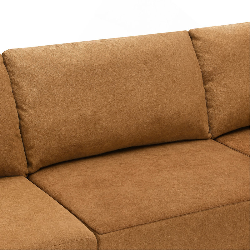 Versatile Modular Sofa Set For Home, No Assembly, Comfortable And Stylish, Brown Fabric