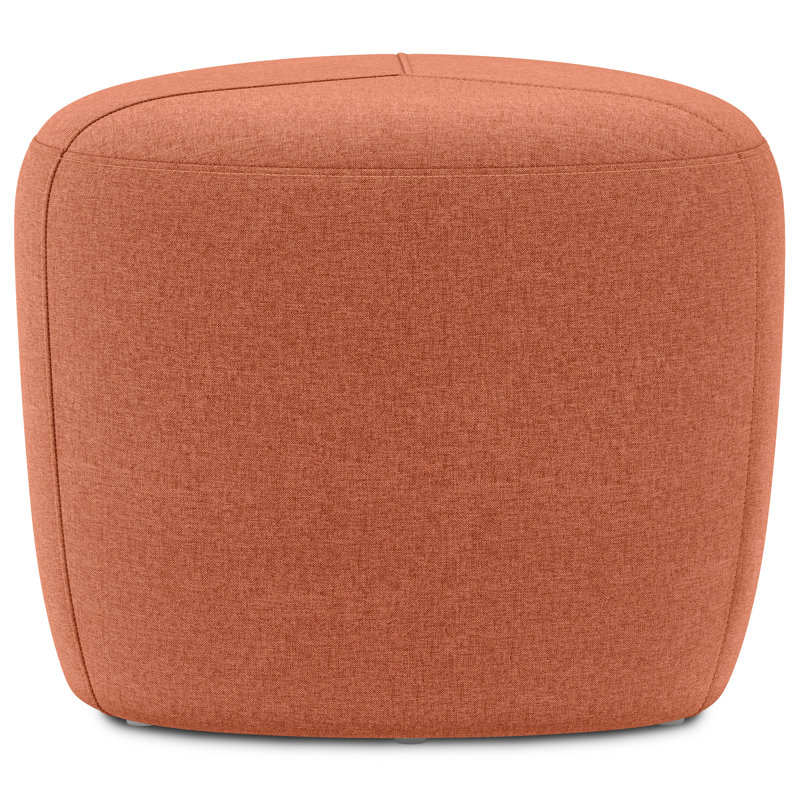 Moore 18"W Small Contemporary Ottoman with Upholstered Seat, Assembled, Orange