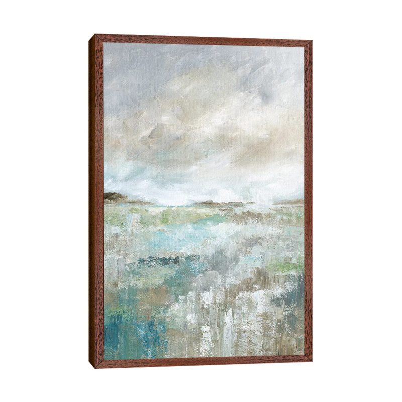 Soft Vista II by Nan - Painting on Canvas, 66.04 cm H x 45.72 cm W, Classic Brown Wood Framed
