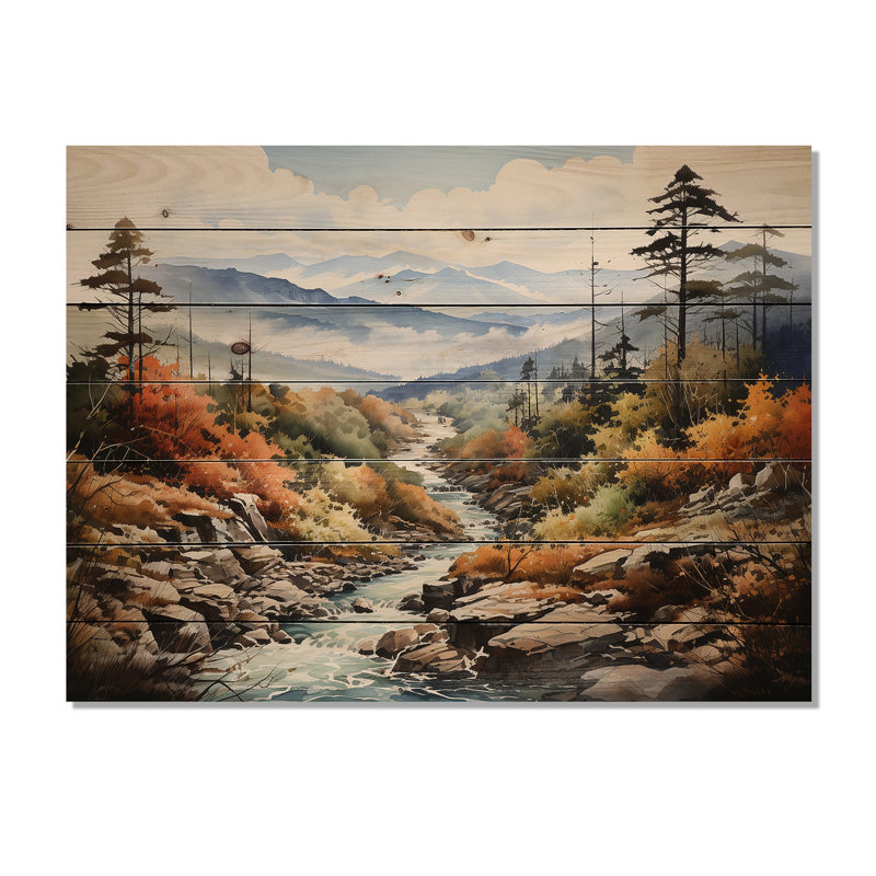 Forêt, Great Smoky Mountains II, impression sur bois, H 30 po x l 40 po x P 0,78 po