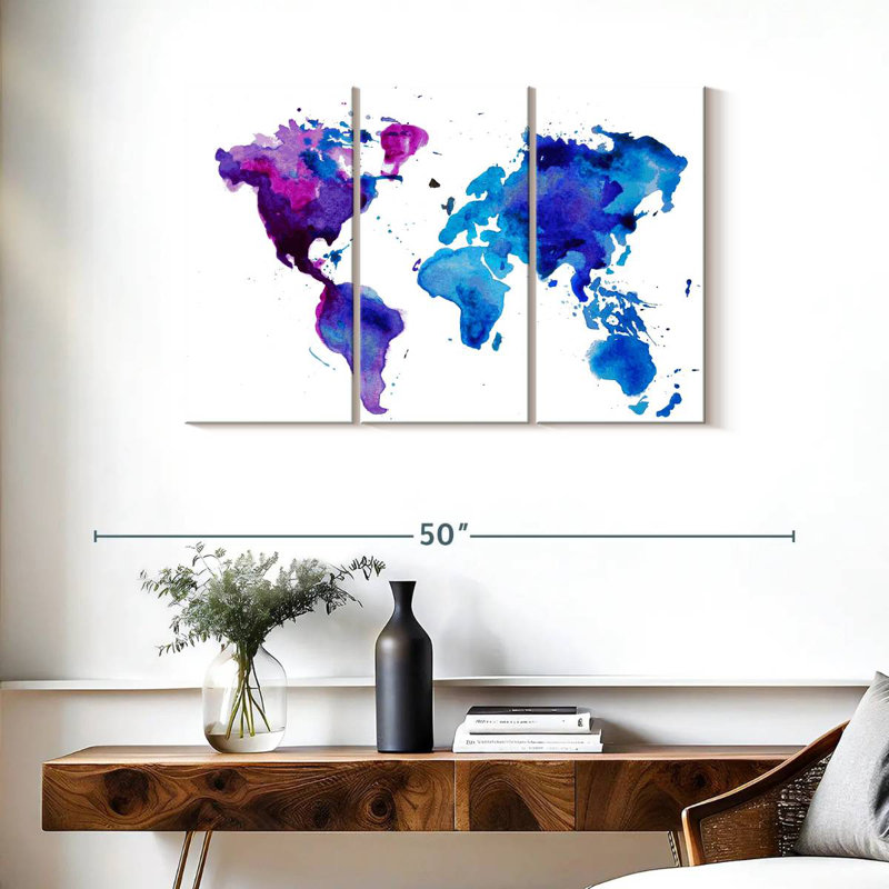 Carte du monde Aliaz Cool Hues, H 24 po x l 38 po