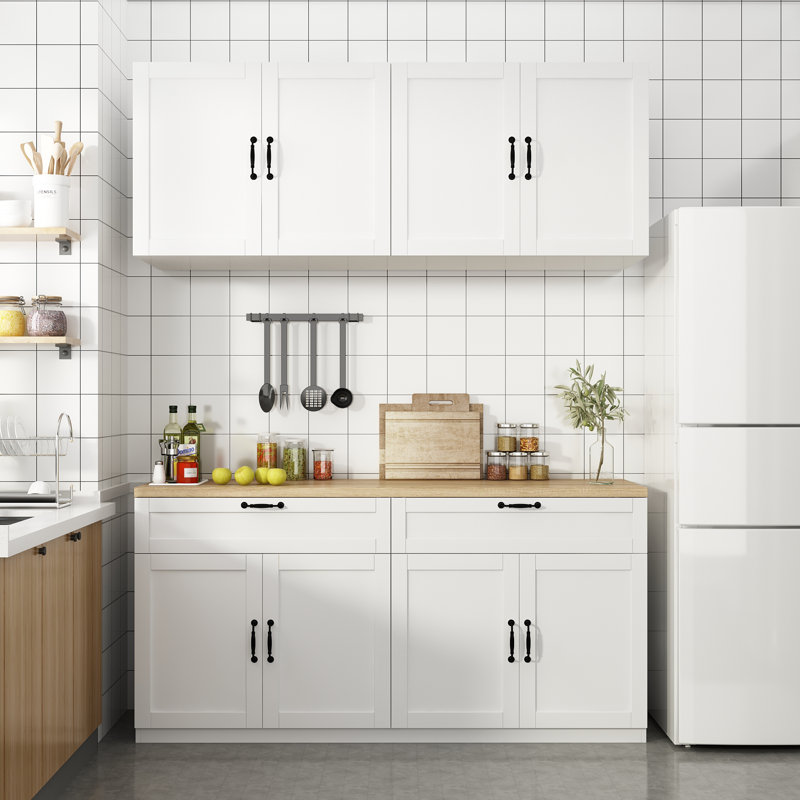 Dorilal 63" Freestanding Kitchen Pantry Cabinet with Adjustable Shelves, Soft Close Hinges for Dining Room Storage
