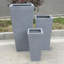 IDEALIST Ribbed Light Concrete Garden Tall Planter, Outdoor Plant Pot with Tapered Shape-900550928-900550931