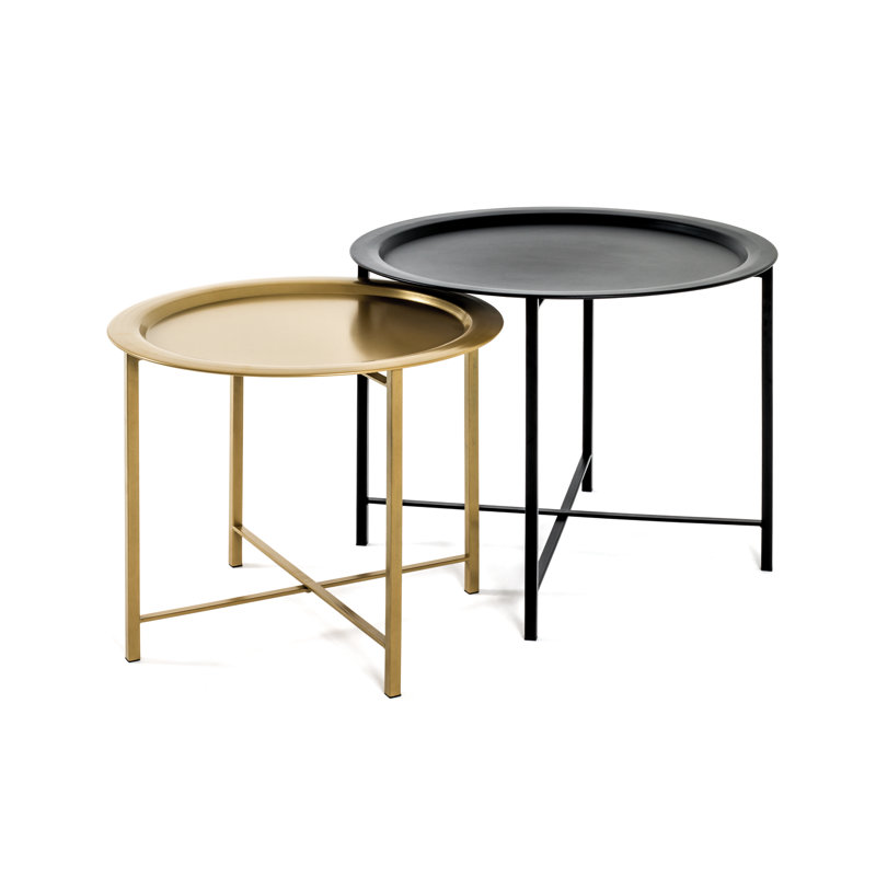 Albin Nesting Tables, Black-Gold