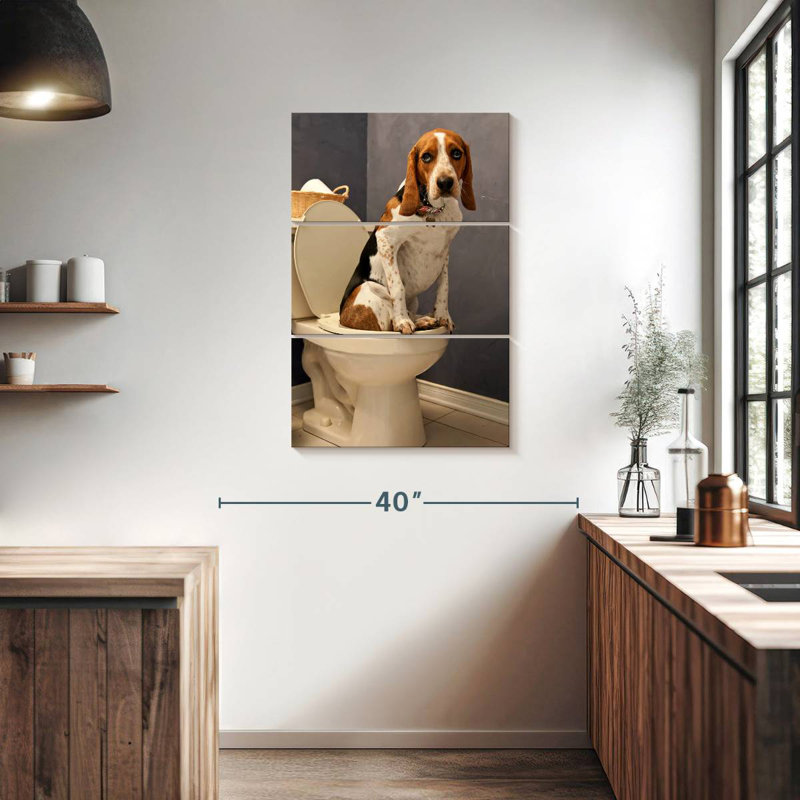 Ketti Hound Toilet Time, 38" H x 24" W