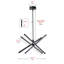 6000K Daylight 40W Dimmable LED Linear Pendant Light, Black Iron Aluminum Modern Chandelier with ETL Certified