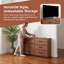 Commode de rangement à 6 tiroirs Scrigno avec grands tiroirs en tissu, plateau en bois résistant à l'eau, largeur 44,5 po-1678194061