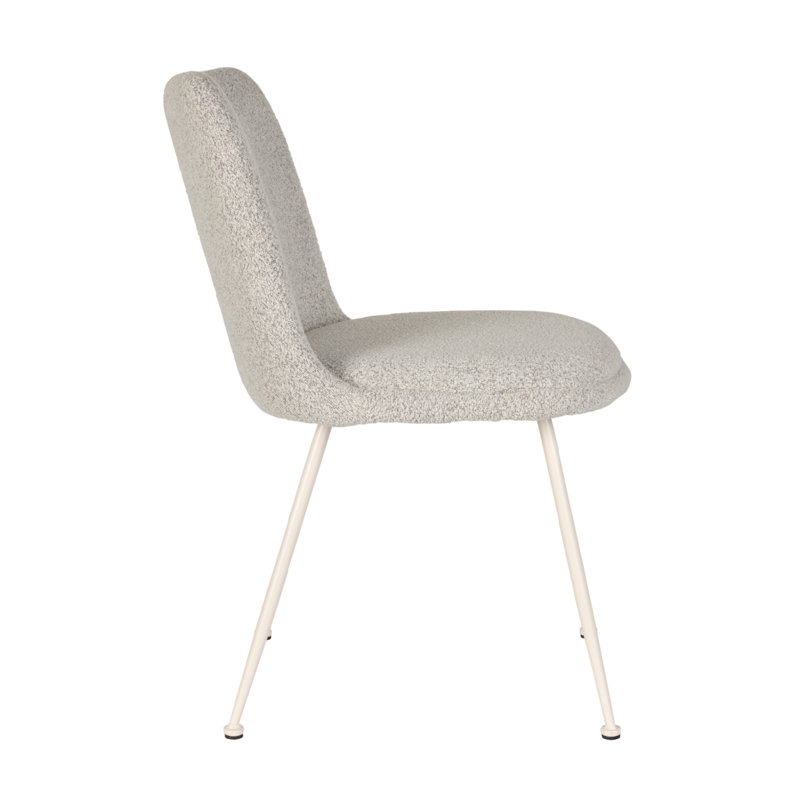 Fijs Upholstered Dining Chair, Off White, Light Gray
