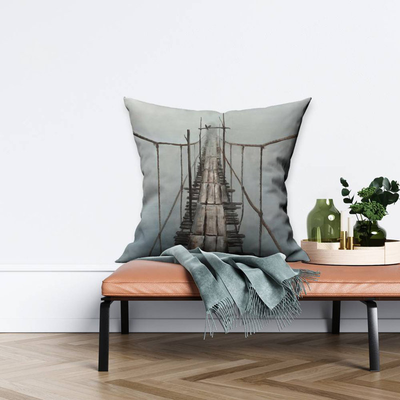 Old Abandoned Bridge Gray Bridge Poly Twill Throw - Home Decor