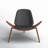 Almodovar 36.2" W Faux Leather and Wood 3-Legged Tripod Shell Lounge Chair-101611897