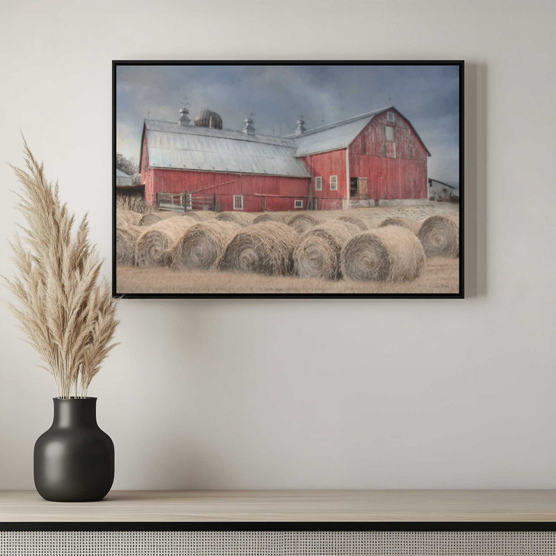 «The Hay Harvest» par Lori Deiter, reproduction d'art, L 12 po x H 8 po, Or, Toile avec cadre