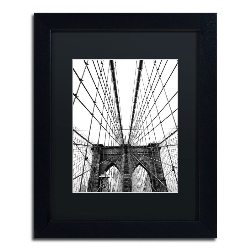 Rindge «Brooklyn Bridge 3» par CATeyes, reproduction de photo sur toile encadrée, H 14 po x l 11 po, Noir