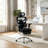 Ergonomic Mesh Office Chair with Massage Lumbar Pad, Adjustable Split Backrest, Multi-Directional Armrests & Retractable Footrest, Reclining Executive Desk Chair for Home Office