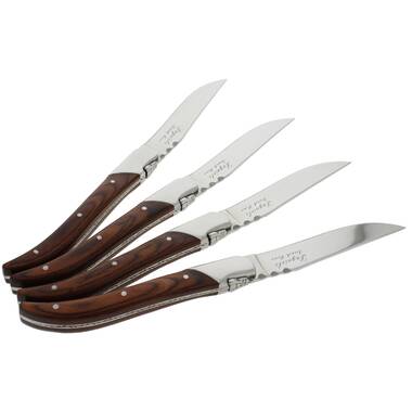 Thrust Fisker at retfærdiggøre French Home Laguiole Connoisseur 4 Piece Stainless Steel Steak Knife Set &  Reviews | Wayfair