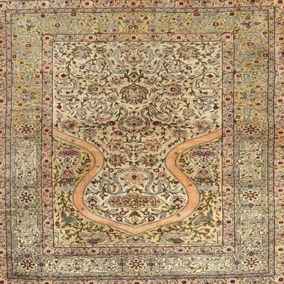 Tapis traditionnel vert / gris