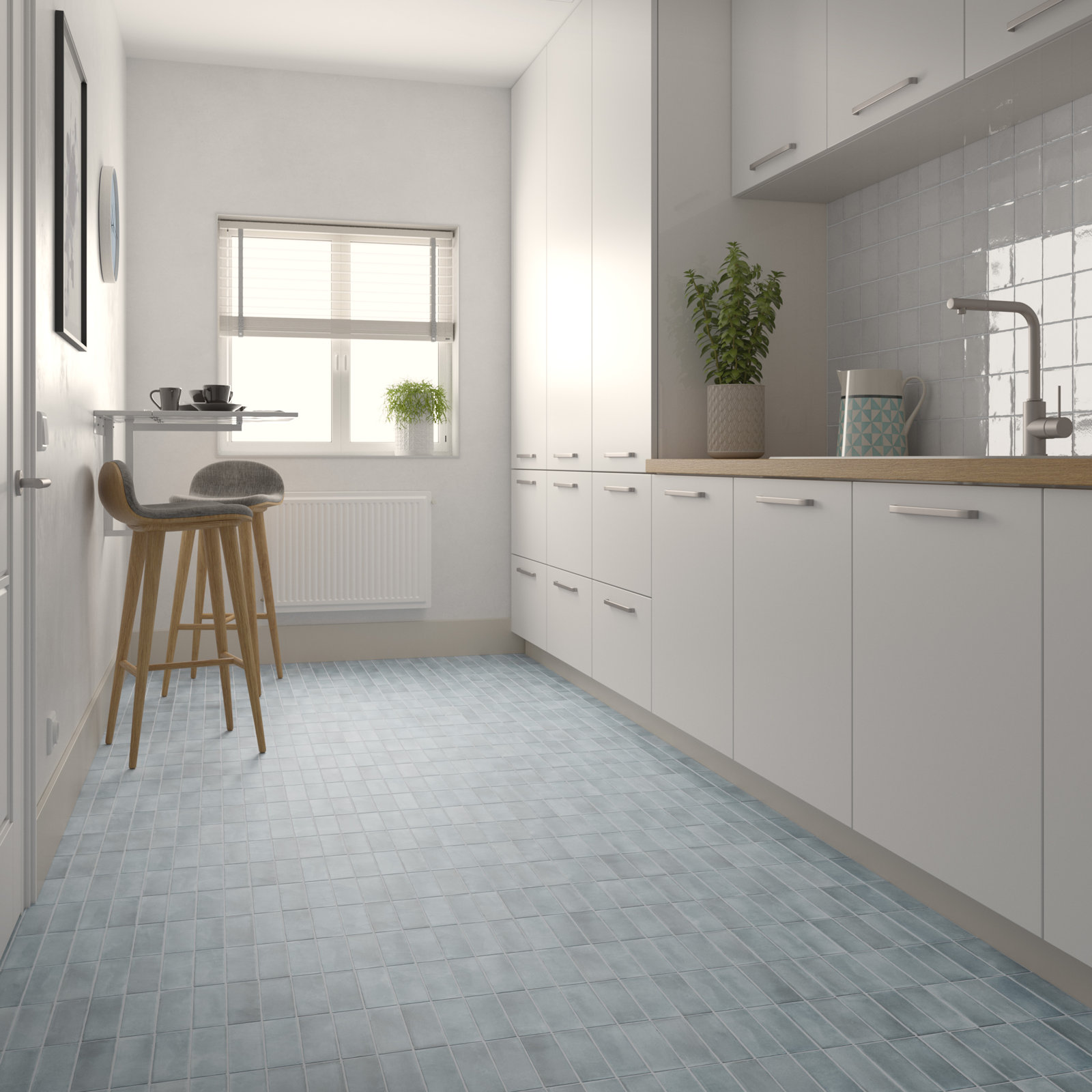 Coco 2" x 6" Porcelain Subway Tile, Blue Grass