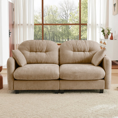 Loveseat Cloud Sectional Couches Chenille Fabric,Tufted Cushion Backrest Design, Ergonomic Design,High-Density Foam Easy Install Elegant Armrests High Quality Wooden Base,Fits Living Rooms