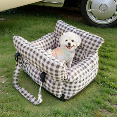 Lit de voyage pour animal de compagnie pour chien, transporteur douillet portatif avec sangle réglable et bandoulière, convient aux petits chiens et chats de taille moyenne, convient aux sièges avant / arrière de voiture / d'intérieur Id Idée cadeau