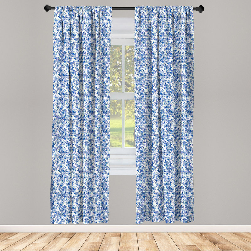 Floral Semi-Sheer Rod Pocket Sliding Panel, 28" x 84"