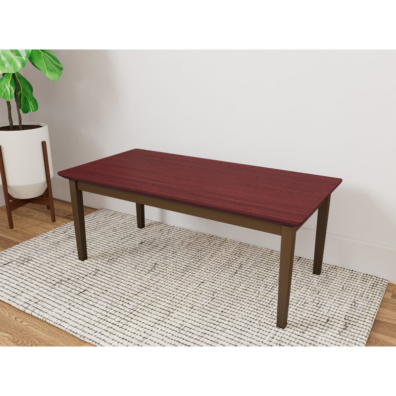 Table basse en acier Lenox, Acajou Chelsea, Bronze