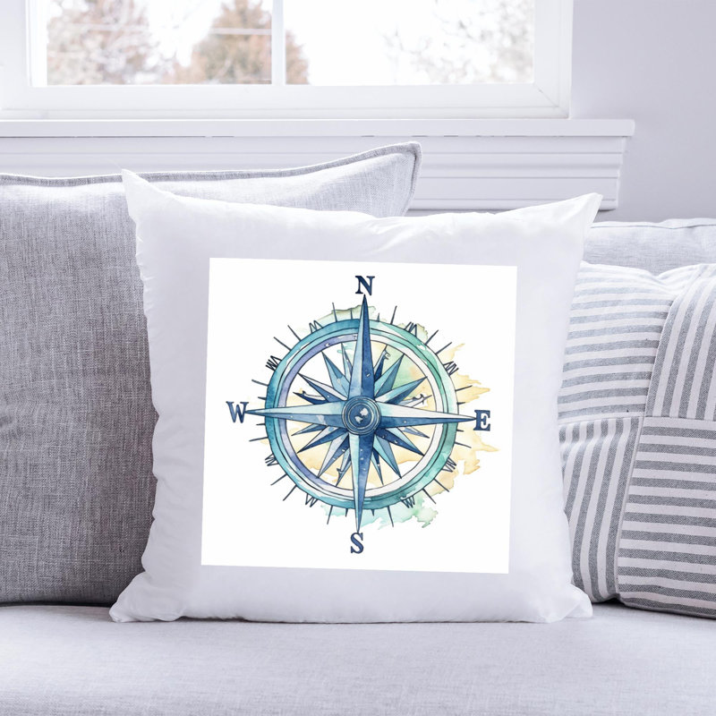 Polyester/Polyester Blend Reversible Throw Pillow, 14"H x 14"W