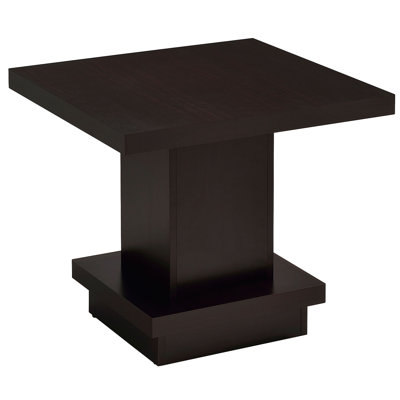 Mbala Cappuccino Square Pedestal End Table