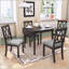 Ensemble de table de salle à manger pliable pour petits espaces, ensemble extensible 5 pièces avec abattants et chaises rembourrées, style maison de campagne-1546660719-1546660707