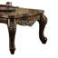 Rectangular Coffee Table Of Antique Oak With Queen Legs, Suitable For Decor Adornment, Scalloped Wood Top Finish, Support, 20 Inches In Height, 57 Width, 35 Depth Featuring Ideal Beverage