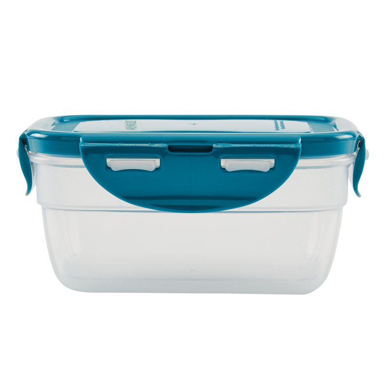 Clear Plastic 20-Piece Food Storage Container Set with Teal Lids
