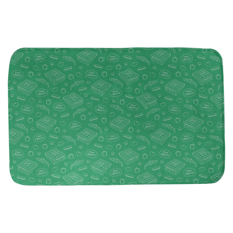 Tapis pour salle de bain Avicia, l 21 po x L 34 po, Vert jade
