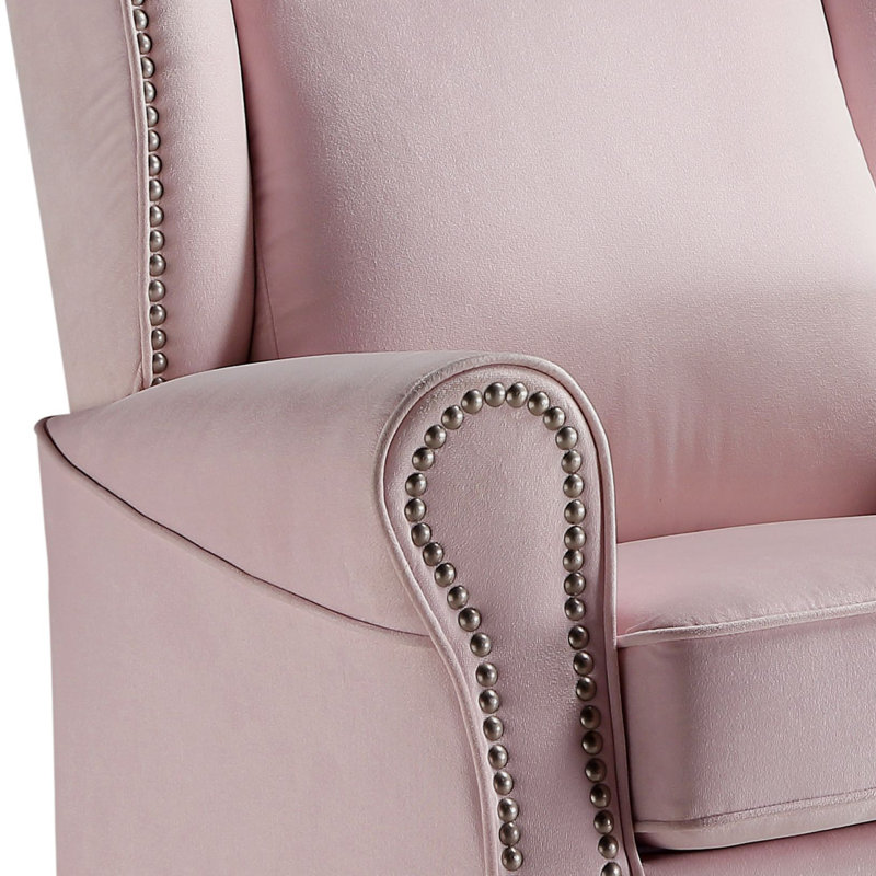 Fabric Glider Chair With Swivel, Yes, Pink