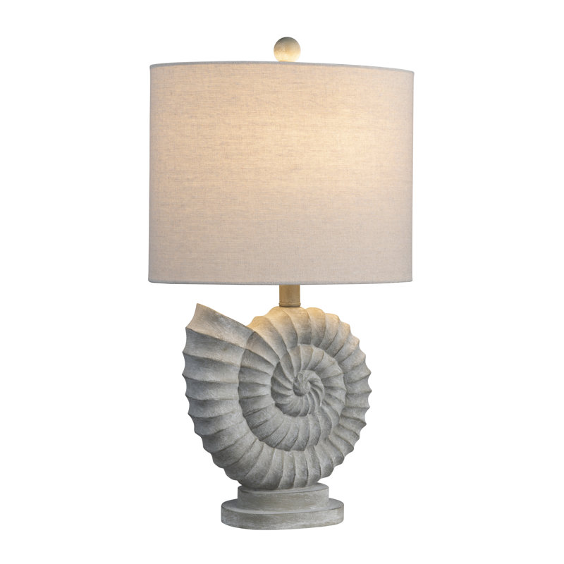 Lampe de table en résine avec abat-jour, Blanc