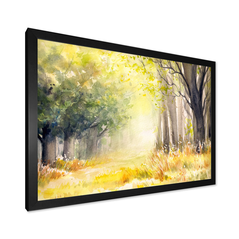 «Bright Sunshine Through The Forest Trees IV», reproduction d'art sur toile, H 30 po x l 40 po x 1,5 po, Noir