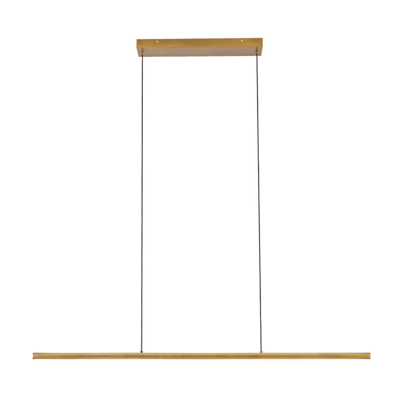 Drift 45-in Black dimmable LED Linear Pendant, Antique Brass