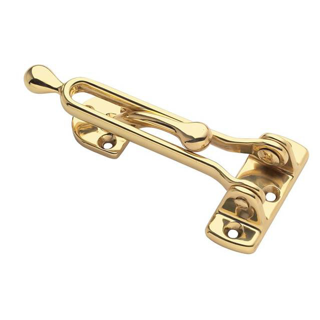 Security Door Guard, Bright Brass