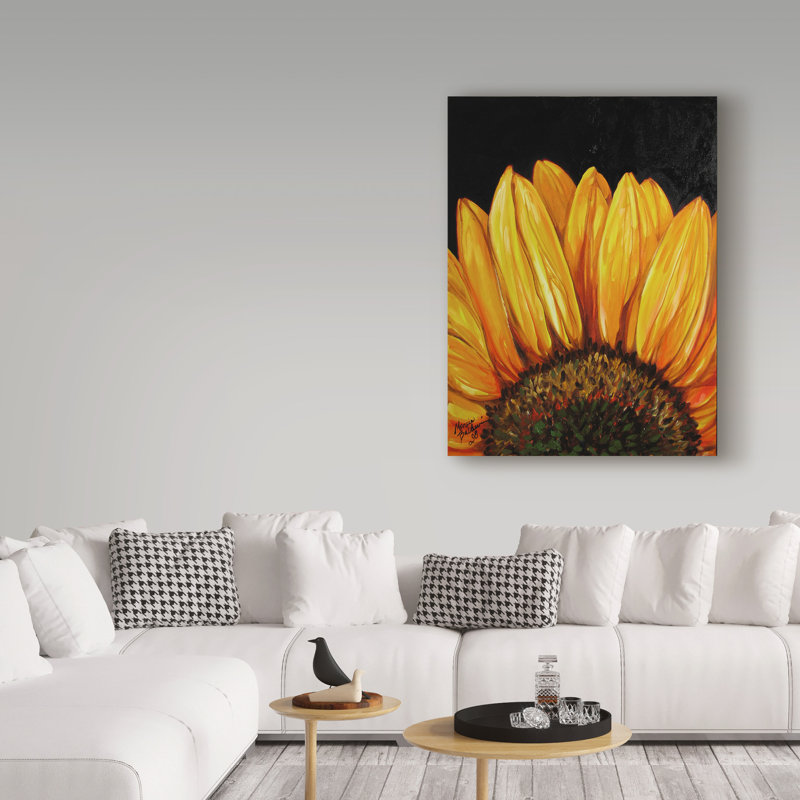 Duniya «Sunflower», reproduction de peinture acrylique sur toile tendue, H 24 po x l 18 po x P 2 po