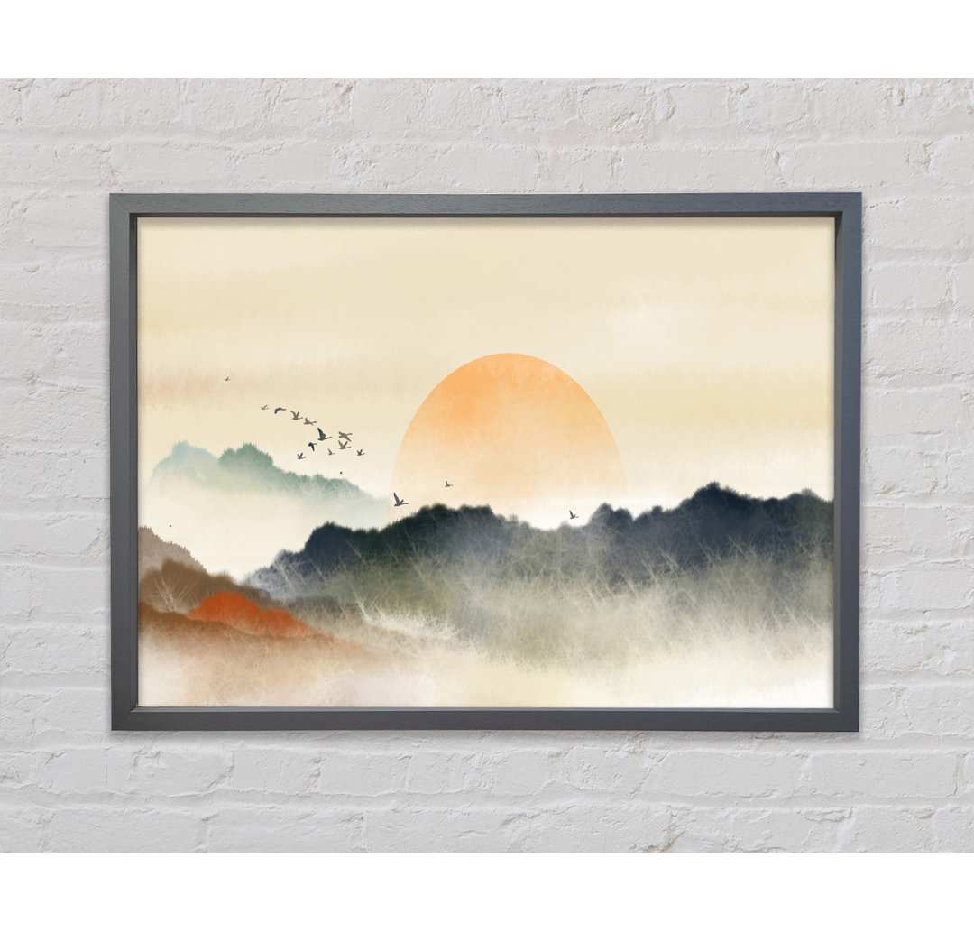 Sun Peeking Over The Sunset - Single Picture Frame Kunstdrucke auf Leinwand