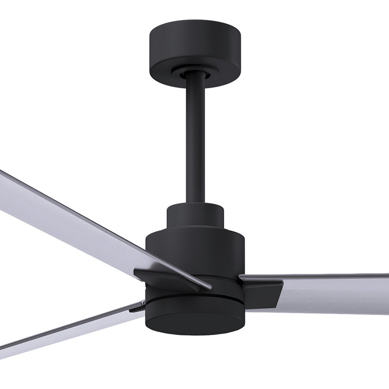 Alessandra Outdoor Downrod Ceiling Fan, Matte Black, Brushed Nickel