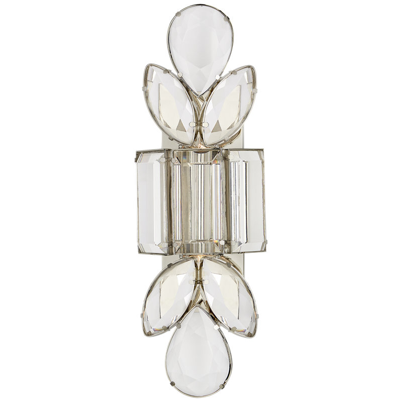 kate spade new york Lloyd Large Jeweled Sconce, Nickel, Glass, Clear Crystal