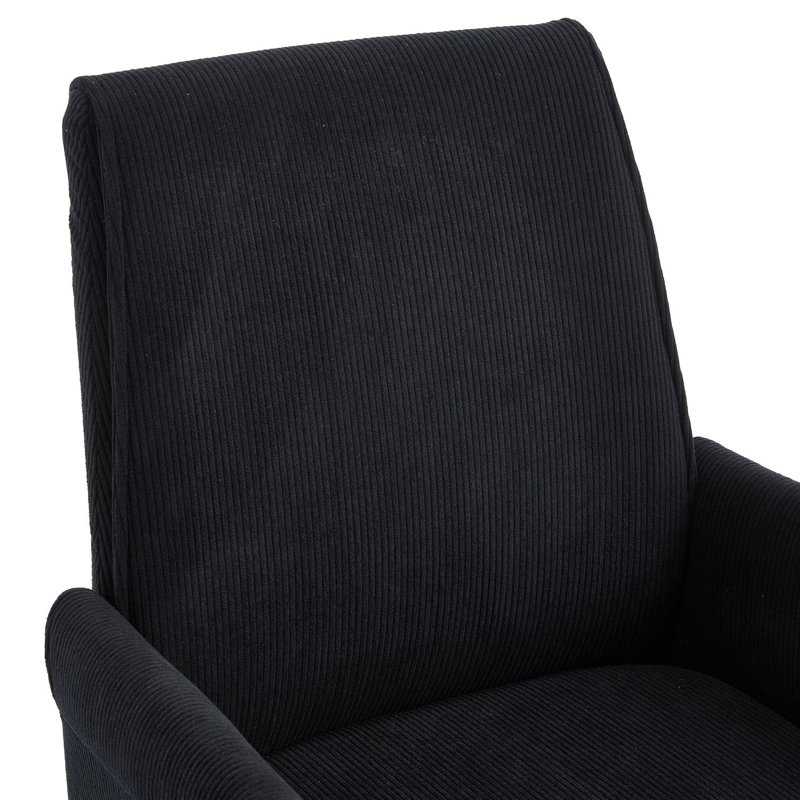 Chaise de bureau relevable à dossier moyen avec tissu rayé et conception ergonomique, Noir