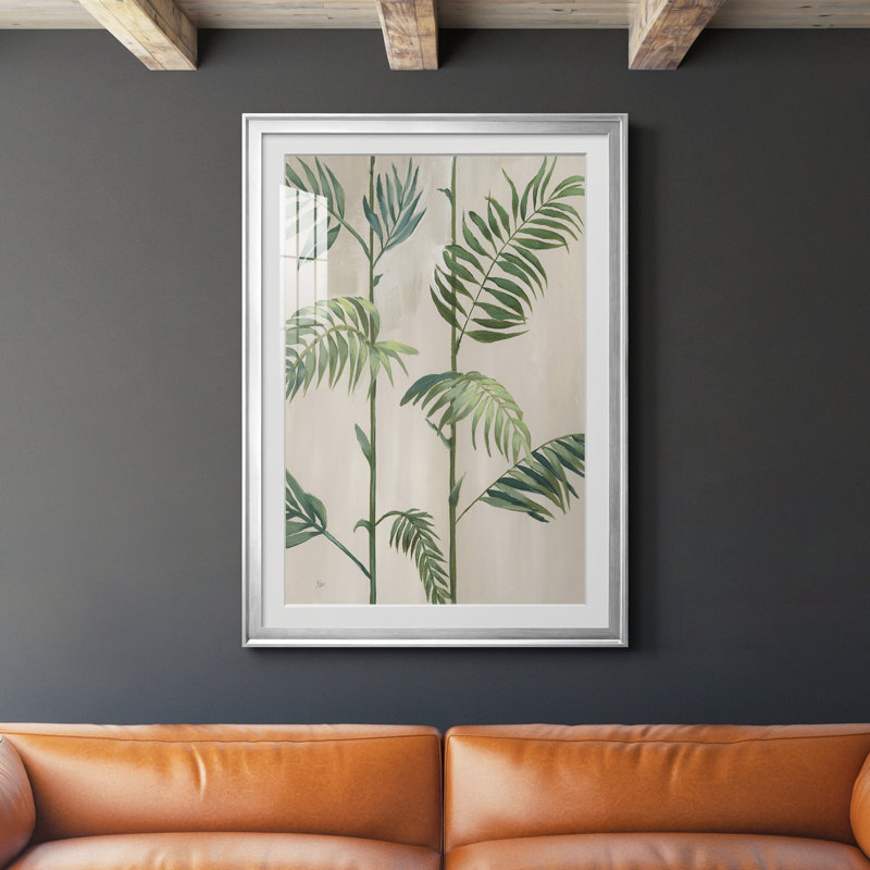 Modern Fronds I - cadre photo, Argent, H 26,5 po x l 36,5 po x P 1,5 po