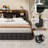 Modern Storage Headboard with LED Lights & Built-in Charging Station, Bookcase Headboard with Open Shelves for Bedroom-1797666504-1797666508