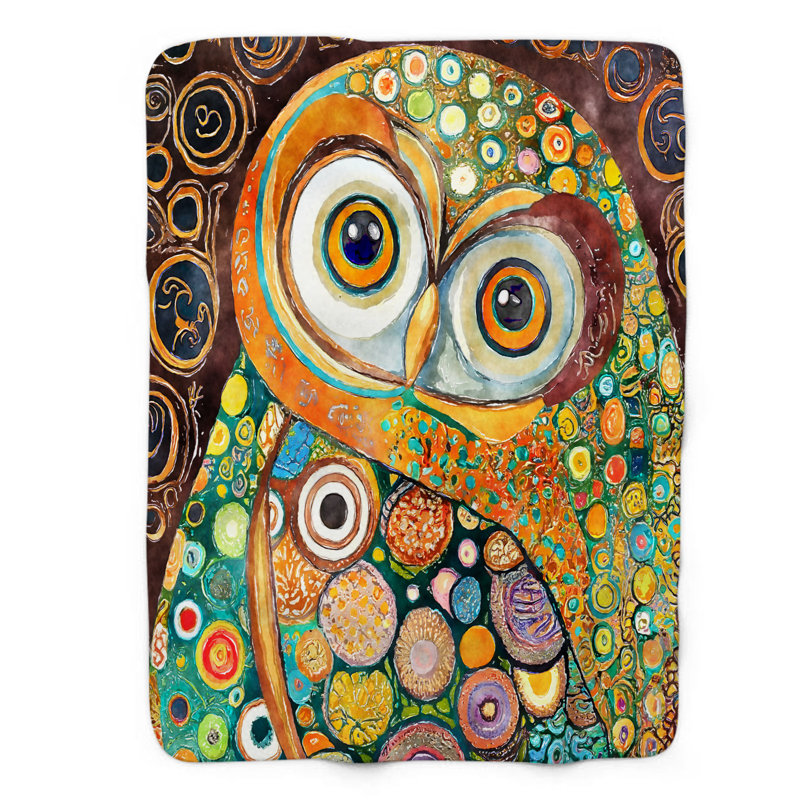Trippy Owl - 1 Piece Blanket, Queen
