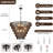Large Hand-Woven Rattan Chandelier With 12-Lights, Vintage Farmhouse Boho Style, Rustic Wicker Design For Dining Room, Kitchen, Living Room, E12 Base-1282792180